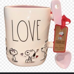 Rae Dunn Pink Love Mug with Spoon